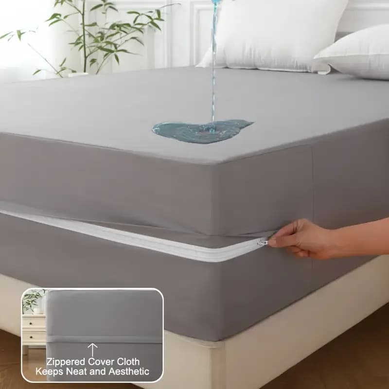 1 Stück 6-seitiger wasserdichter Matratzenschoner, staubdichter Matratzenbezug mit Reißverschluss, weicher und bequemer Matratzenbezug