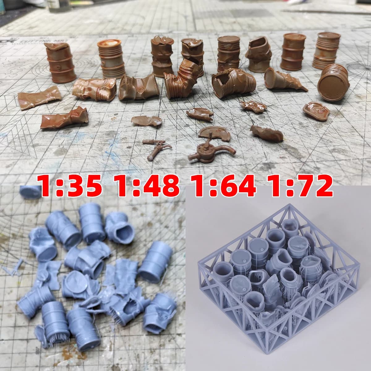 1/35 1/48 1/64 1/72 Maßstab Modellbausatz Ölfass Tank Ölkanne Diorama-Modelle Geeignet für Auto Panzer Gepanzertes Fahrzeug Flugzeug