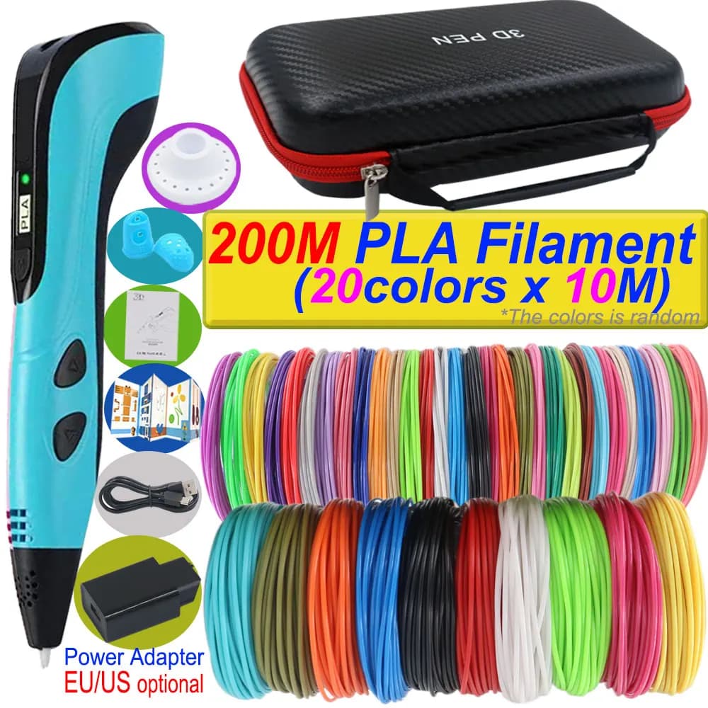 2026 neue 3D Druck Stift DIY Dreidimensionale Malerei Kinder Spielzeug Mit LCD Screen Power Adapter 200 M PLA Filament spielzeug Geschenk