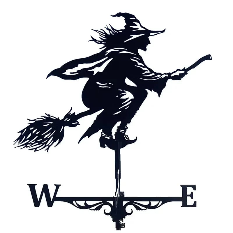 Retro Windfahne Hexen form Gartenhof Dekoration-Multi-Style Pfahl Windrichtung anzeige für den Außenbereich