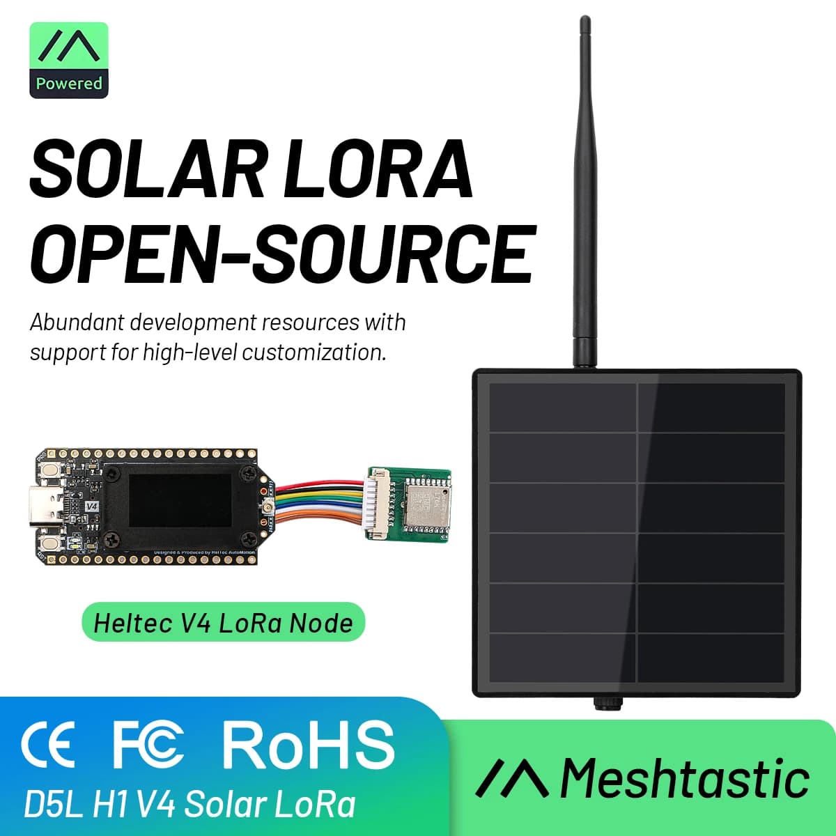 D5L Meshtasic Solarbetriebenes Heltec LoRa 32V4 ESP32 mit GPS-LoRa-Modul WiFi Bluetooth Low Power Solar Mesh-Netzwerk