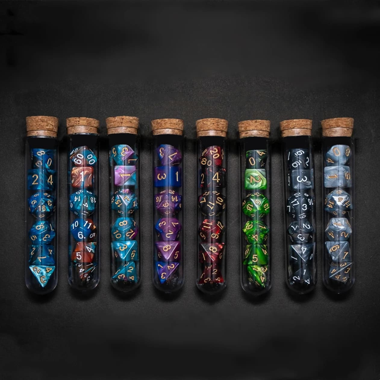 Transparentes polyedrisches D&D COC Würfelset 7 Teile/satz DnD RPG Fantasy Trankflasche |   Dungeons and Dragons Würfelset für Tischspiele