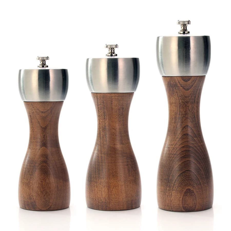 Leeseph Premium-Pfeffermühle aus Buche, Salz- und Pfeffermühle – Präzisionsrotor aus Kohlenstoffstahl zur Verwendung für Pfefferkörner,