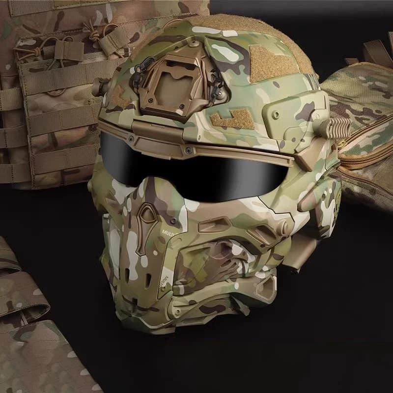 Abs Outdoor Casco Protector eingebautes Headset Objektiv mehrfarbige Sicherheit cs Spiel Voll gesichts feld abdeckung taktische Maske Helm