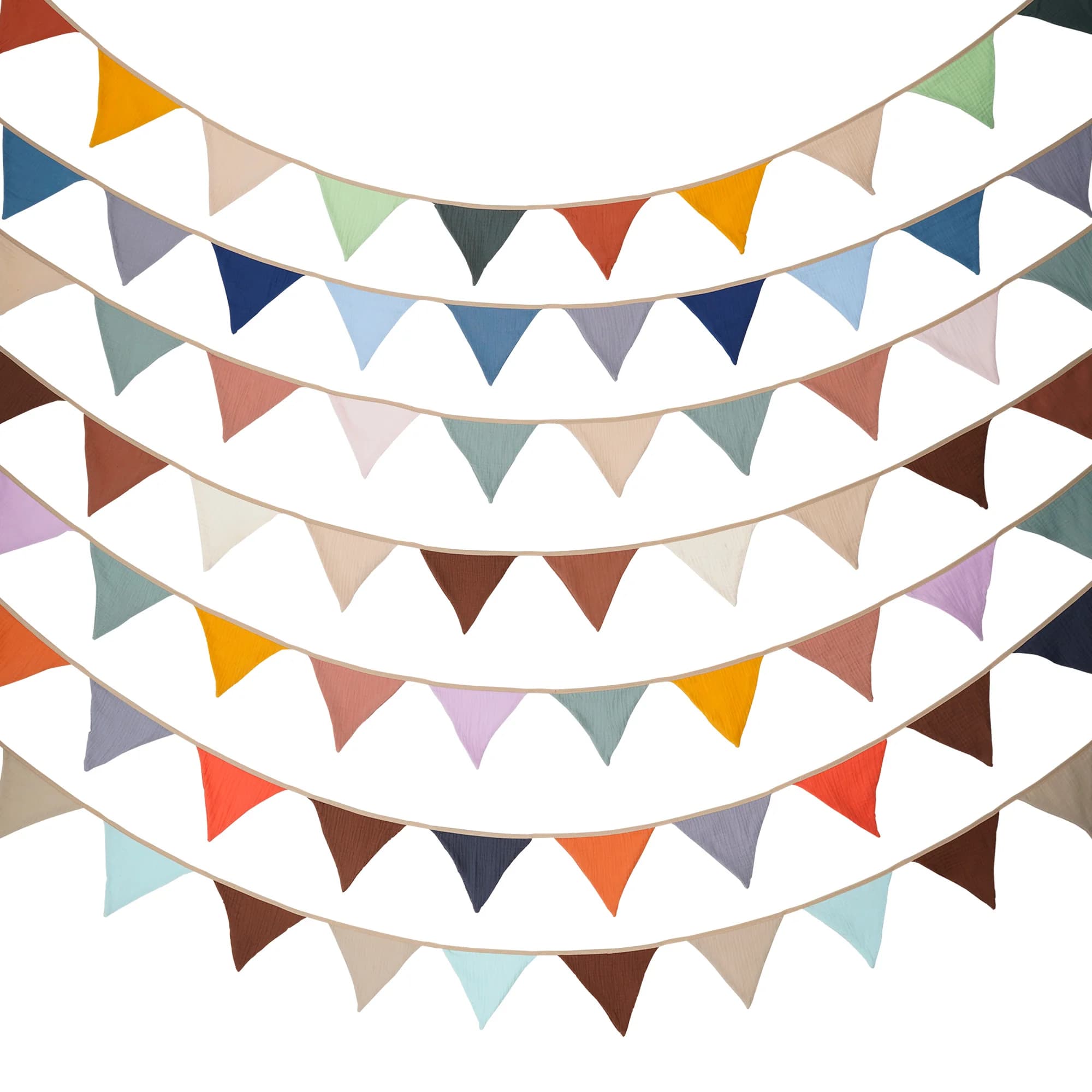 2,6 m große Wimpelkette aus Stoff für Kinderzimmer, 10-Dreieck-Wimpel-Flaggen, Party-Dekoration, Banner für Zuhause, Babyparty, Karneval, Girlande