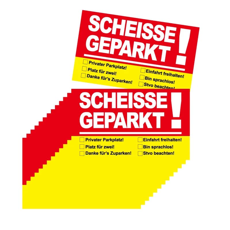 50 Stück schlechte Parkkarten, lustige Pappe-Park-Verletzungskarten, Witz und lustige Karte mit mehreren Verletzungsgründen, humorvoll