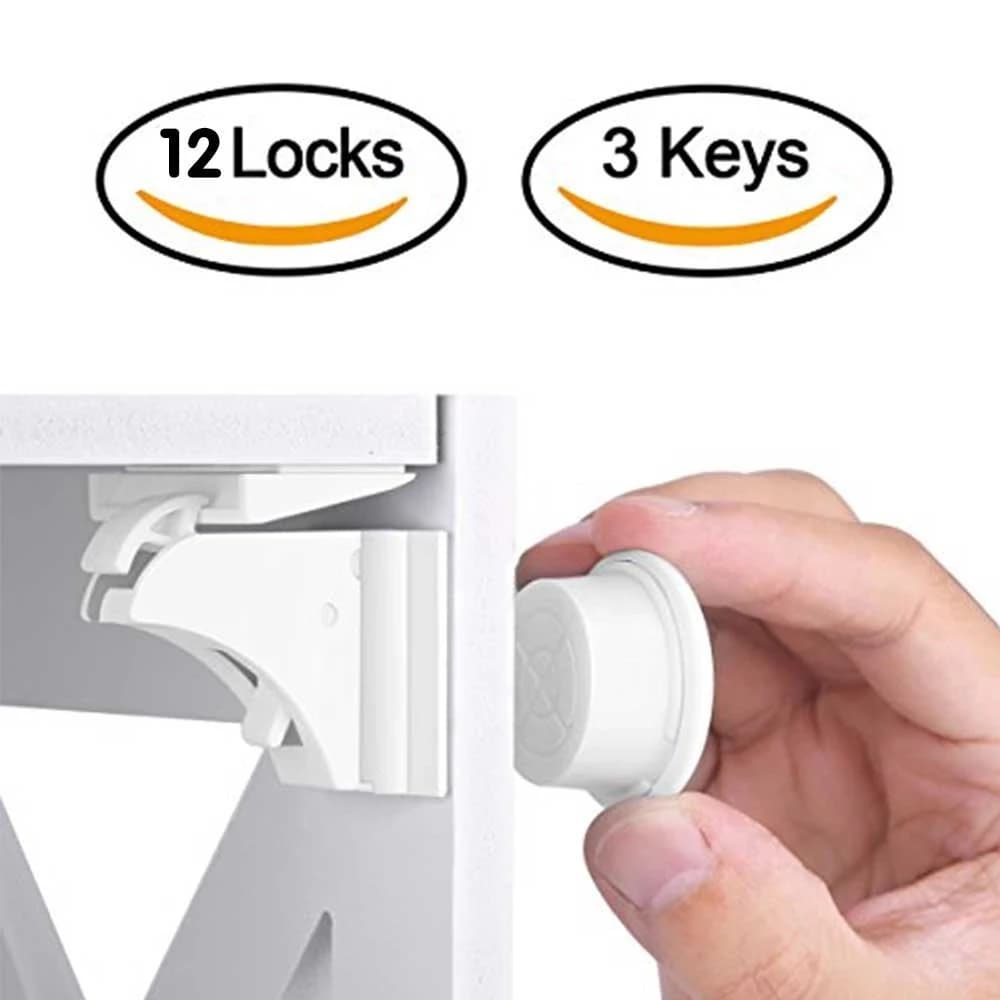 HONTUSEC Kinder Sicherheit Babyschloss Magnetisches Kindersicherung Schrank Schublade Türschloss Kinderschutzschloss Kein Bohren Babyschloss