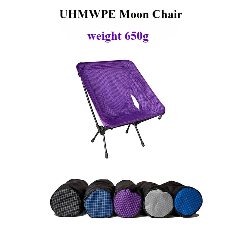 650 g flacher Ersatz-Zero-Dyneema-Mondstuhl, ultraleichter Klappstuhl, XGrip, karierter Stoff, 7er-Serie, Top-Magnesium-Aluminiumlegierung