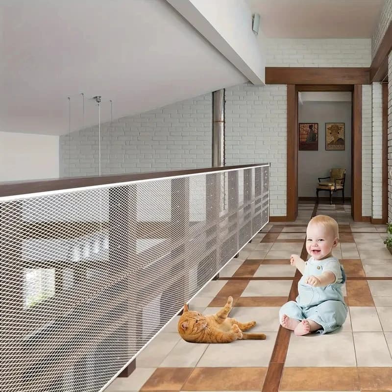 Kindersicherheits-Schutznetz, vielseitig einsetzbar, langlebig, für Treppen, Balkon, Leisten, Schienenschutz, Kindertreppenschutz, sicher, feines