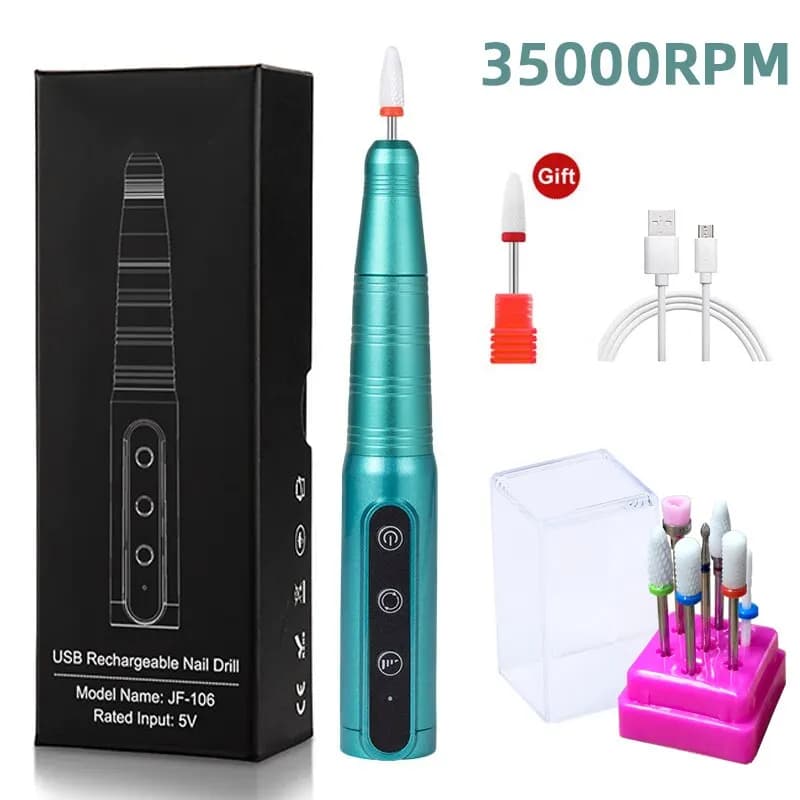 35000 U/min kabelloser Nagel bohr stift USB-Nagel feile Poliers tift wiederauf ladbare Nagel bohrmaschine tragbares Maniküre-Bohr studio