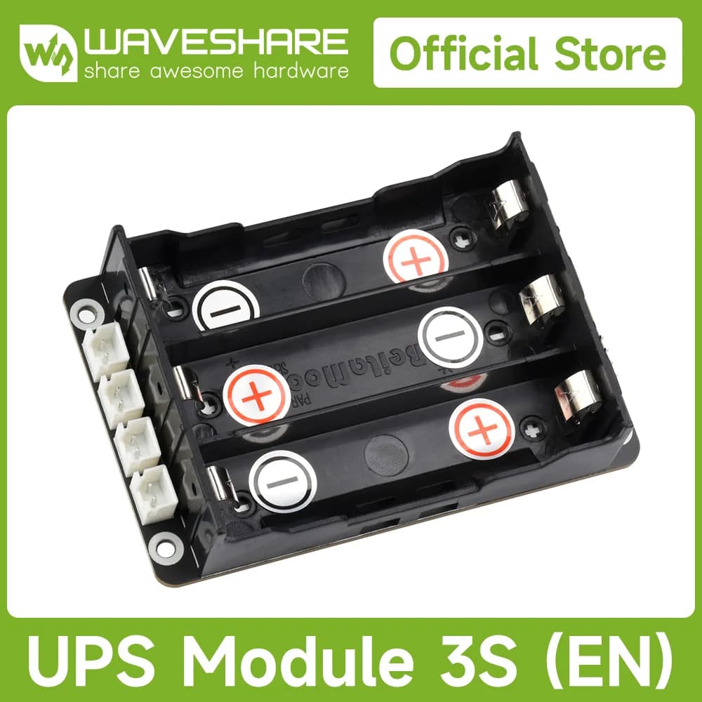 Waveshare unterbrechungsfreies Stromversorgungsmodul, unterstützt Lade- und Stromausgang gleichzeitig, 3S und 5V 5A für Raspberry Pi 5/4B