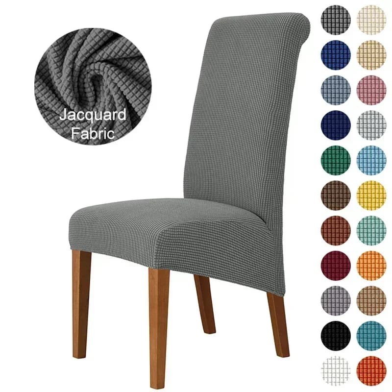 Stuhlbezug mit hoher Rückenlehne und universeller hoher Elastizität, Jacquard, Größe M, XL, Stuhlhussen für Esszimmer, Küche, Büro, Zuhause,