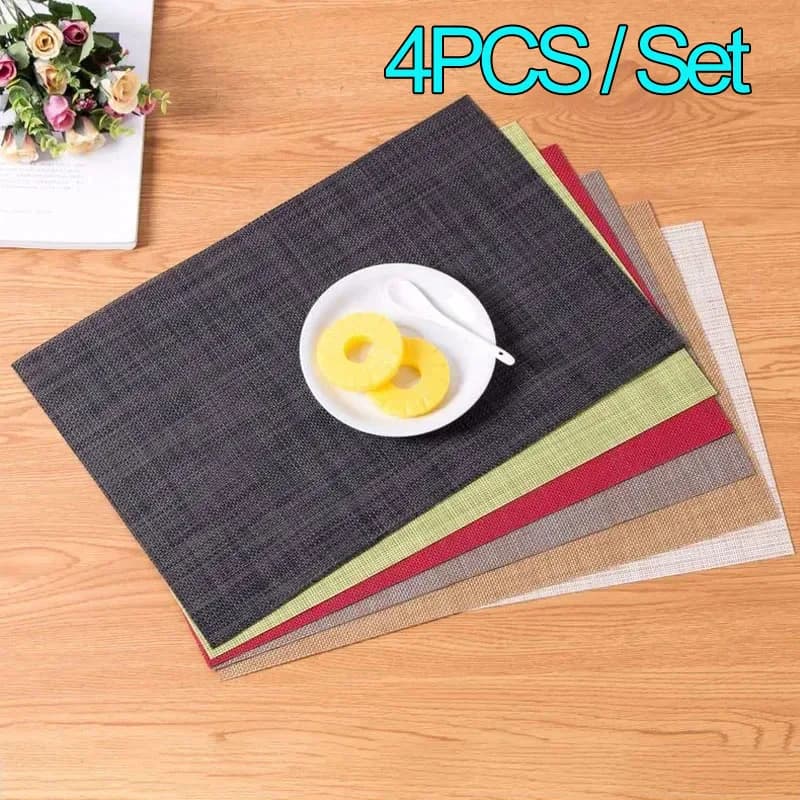Home Retro wasserdichte Tischsets im modernen Stil, PVC-Schüsselhalter, Tassenunterlage, waschbar, einfache Tischsets, Tischsets, individuell