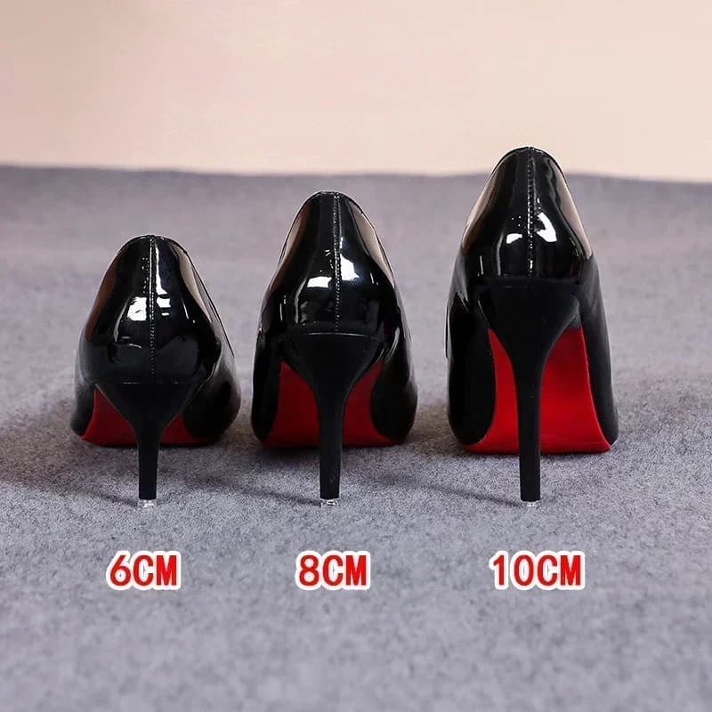 Sexy Rote Untere Frauen High Heels Klassische Damen Pumps Herbst Leder Kleid Ferse Schuhe für Frauen Bankett Hochzeit High Heels