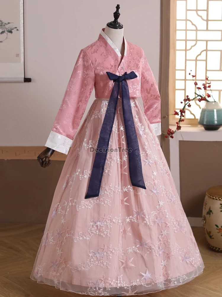 2025, traditionelle koreanische Kleidung für Frauen, Gericht, nationales Kostüm, Hanbok-Bühnentanzkleid, Korea, Hochzeit, Oriantal-Tanzkleid