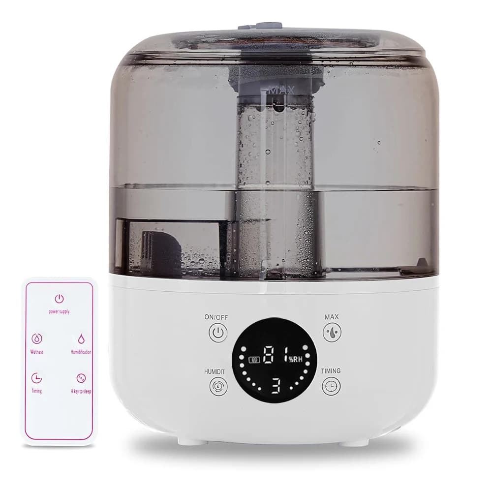 3L Professioneller Großraum-Luftbefeuchter für den Haushalt, Geräuscharm, Doppelsprühfunktion, 3 Stufen, Aroma-Diffusor mit Fernbedienung und