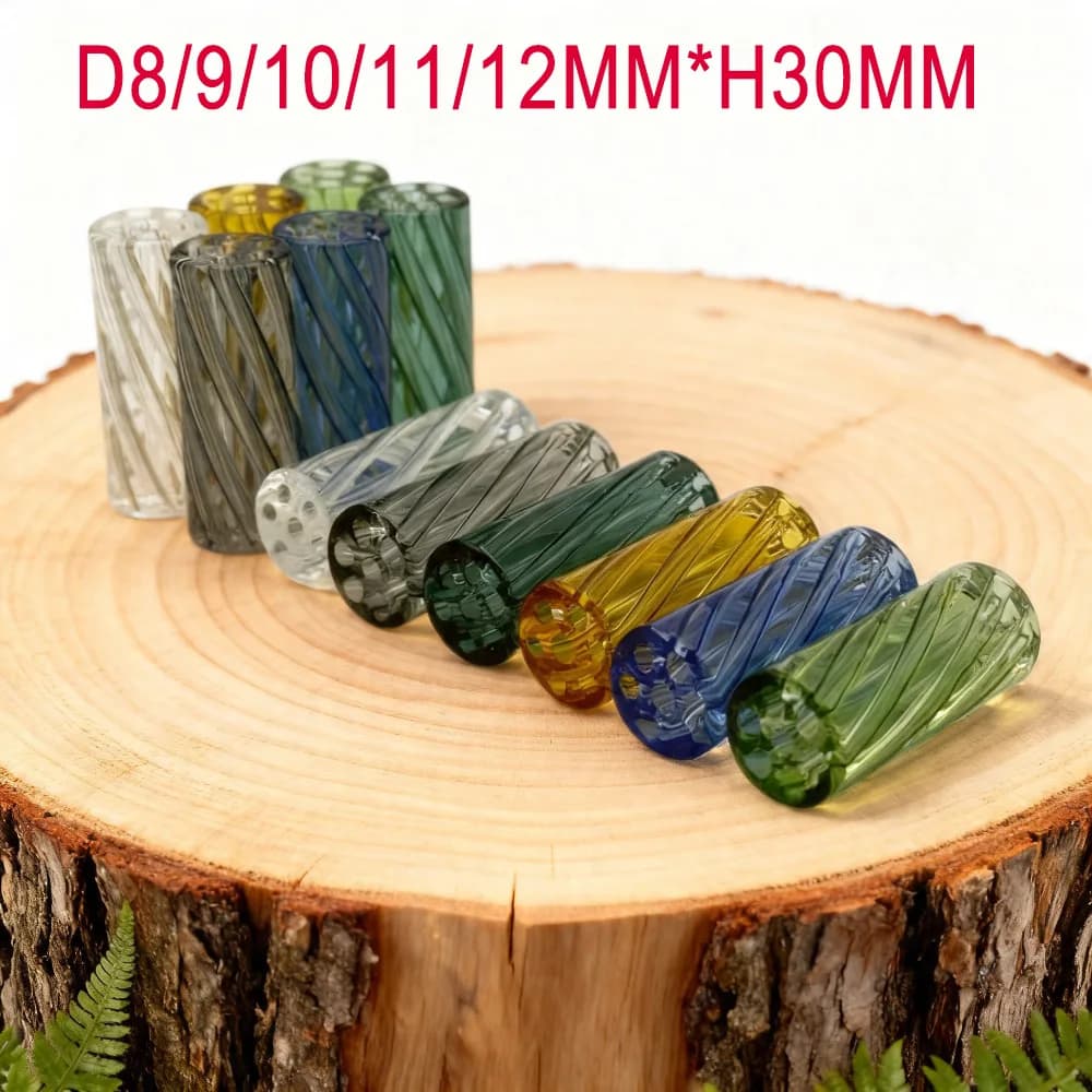 5er/10er-Set D8mm 9mm 10mm 12mm H30mm Mini-Glasfilter-Zigarettenfilter-Spitzen mit rundem Mundstück für Rolling Drip mit 7 Löchern