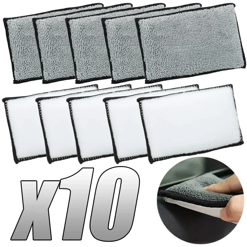 2-10Pcs Weiche Doppel Seite Mikrofaser Schrubben Schwamm Auto Leder Reinigung Mikrofaser Handtuch Wachs Schwamm Auto Detaillierung Werkzeuge