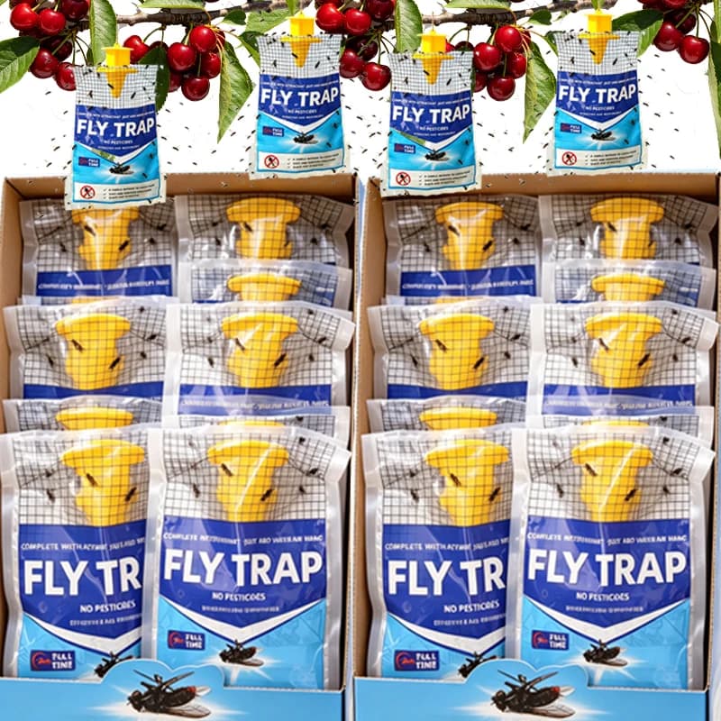 Einweg-Fliegenfalle zum Aufhängen, Fliegenlockmittel-Beutel, effektiver Garten-Fruchtfliegenfänger, wasserlösliche Köderfalle für den