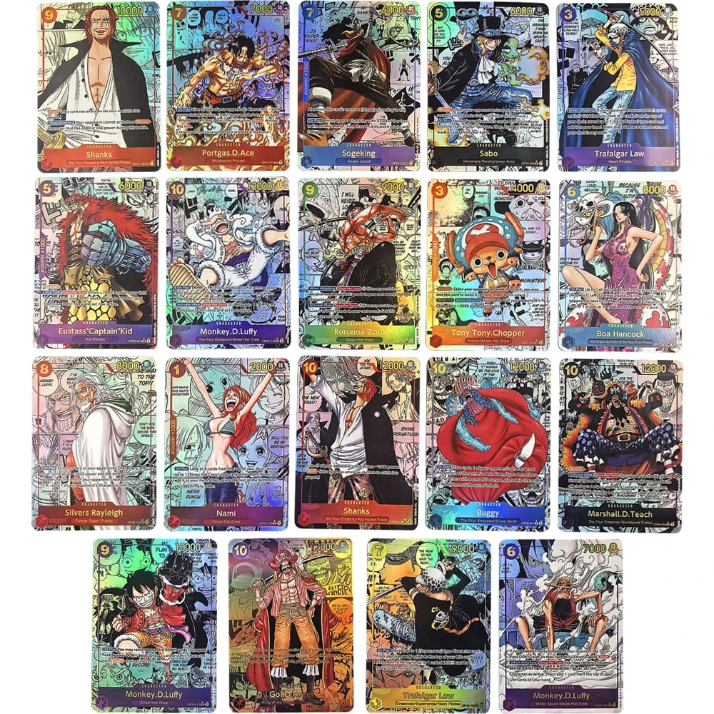 19 Teile/satz Anime OPCG Manga Sammlung Karte Englisch EB02 OP10 Shanks Luffy Gold Roger Nami Folding Flash Karte Geprägte Kind geschenk