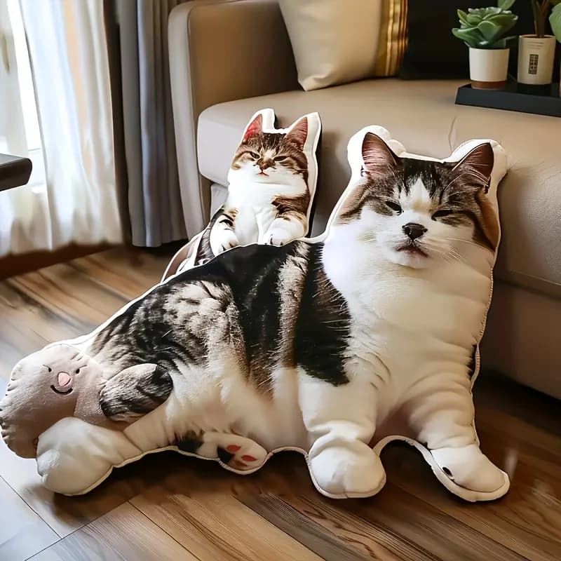 Individuelles Modernes Haustierkissen mit Beidseitigem Digitaldruck, Personalisiertes Katzen- und Hundefoto-Kissen