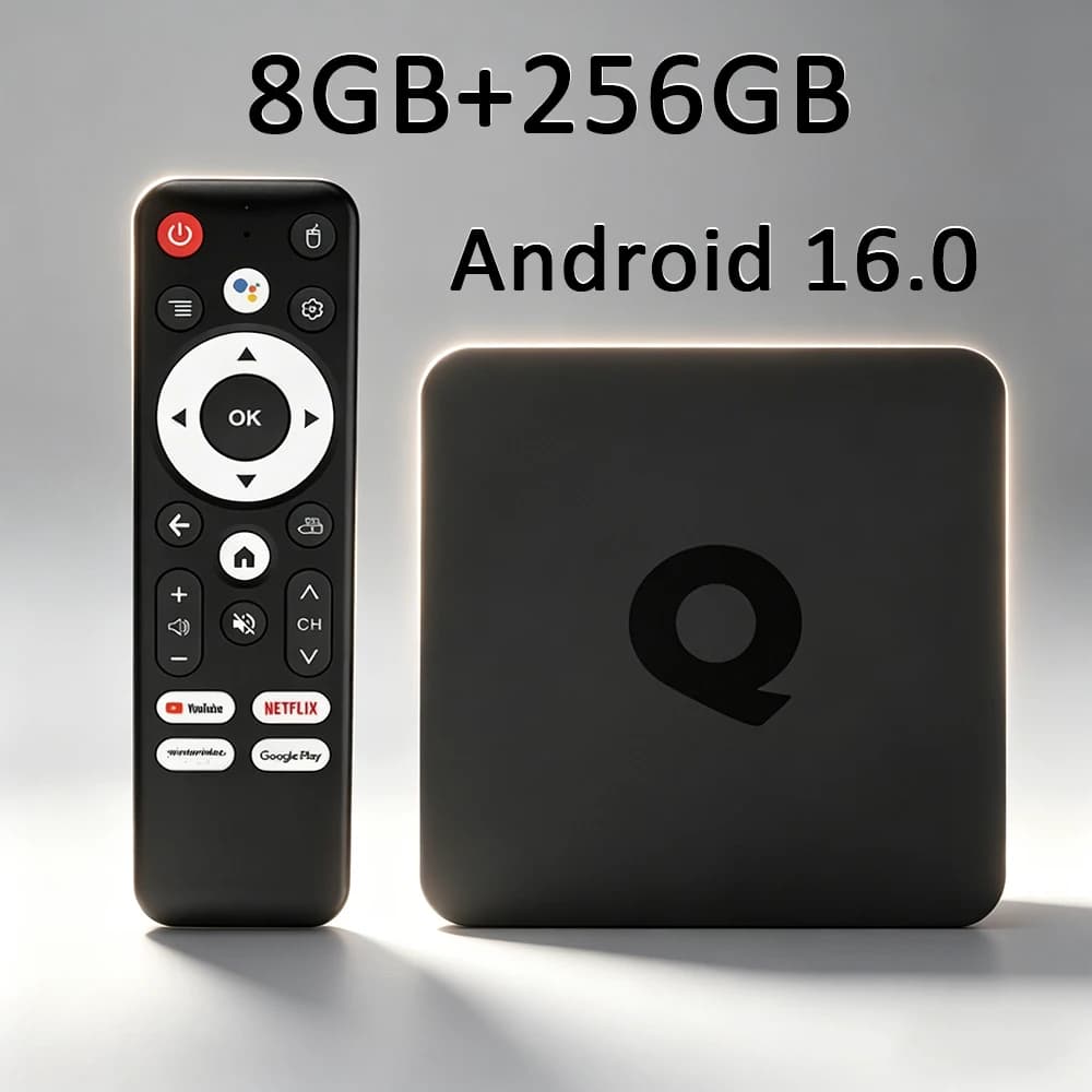 Q1 Smart TV Box Android16 H313 128GB 256GB 5G Dual WLAN BT5.4 4K 8K Video HDR10+ Google Sprachassistent Media Player Set-Top-Box