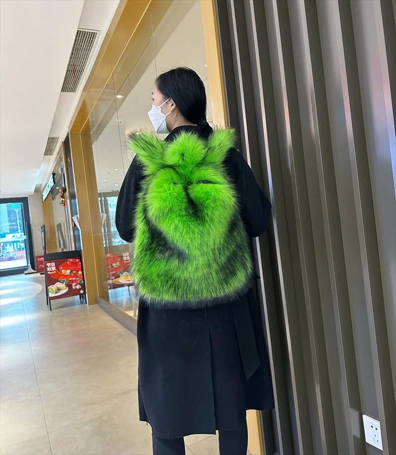 Kunstpelz-Rucksäcke für Frauen, Kawaii-Schultasche aus Wollstoff, Y2k, koreanische Reise-Mädchen, flauschiger Rucksack, niedliche