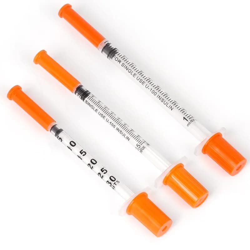 20/50/100 Stück Einweg-Veterinärspritze, manuelle Schiebespritze, 0,3/0,5/1 ml, Nadel, Nutztierspritze mit Nadeln für Katzen, Hunde, Schweine