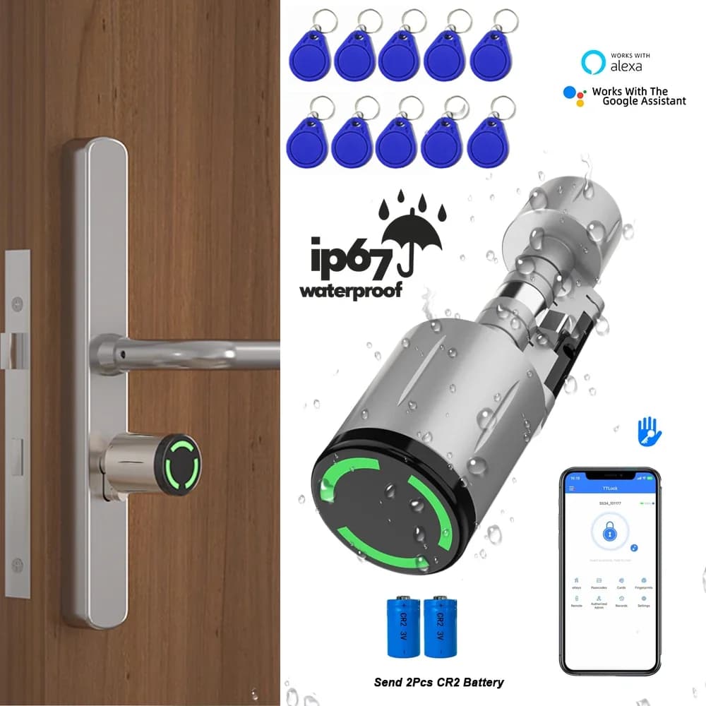 TTLock Smart Lock Zylinder Euro Elektronisches Türschloss IP67 Wasserdichter Anti-Bohr-Fernzugriff über App-Steuerung