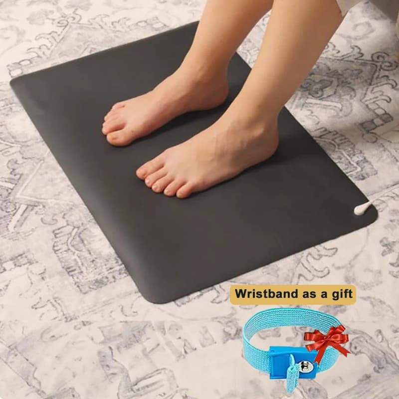 Erdungsmatte mit Armband, weiches PU-Erdungsmatten-Pad, gesunde Gleichgewicht zur Angstlinderung und besseren Schlaf, Erdung verbundene Therapie