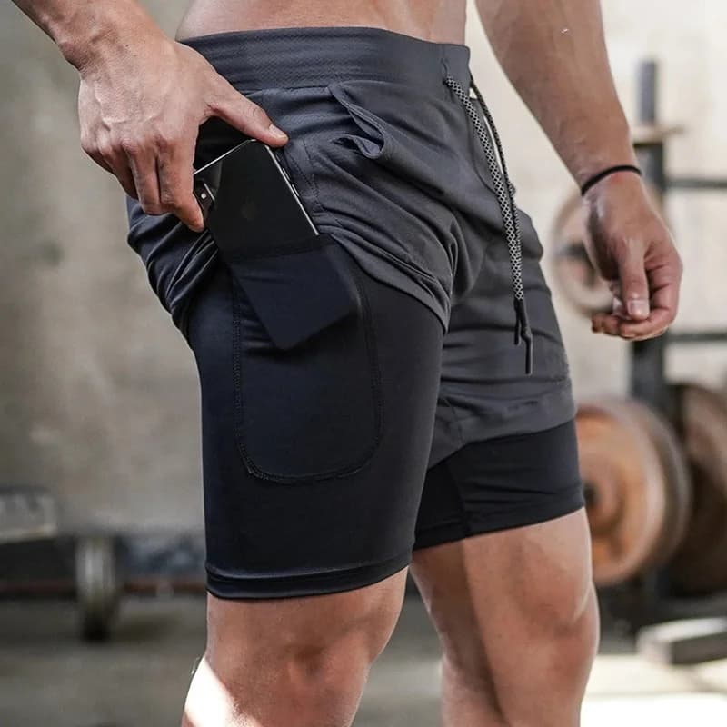 Camo Laufshorts Herren Gym Sportshorts 2-in-1 Quick Dry Workout Training Gym Fitness Jogging Kurze Hosen Sommer Herren Shorts