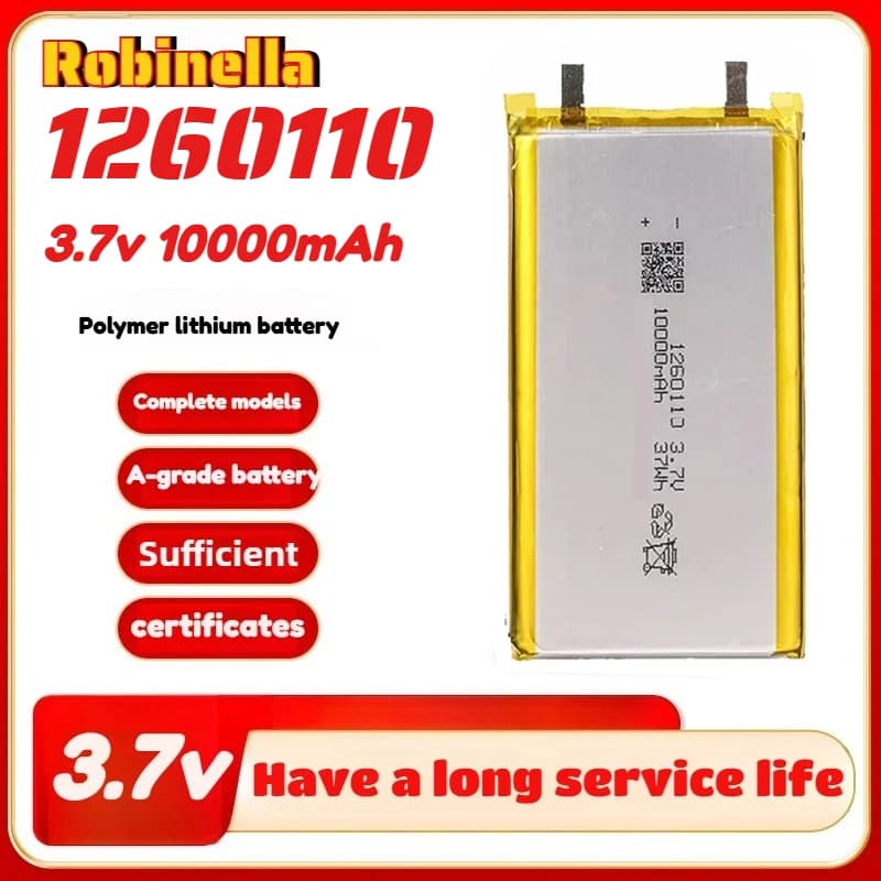 Hochwertige 3,7 V 10000 mAh 1260110 wiederaufladbare Polymer-Batterien Lipo Li-Po für Spielzeug Power Bank GPS Laptop Camping Lichter Diy