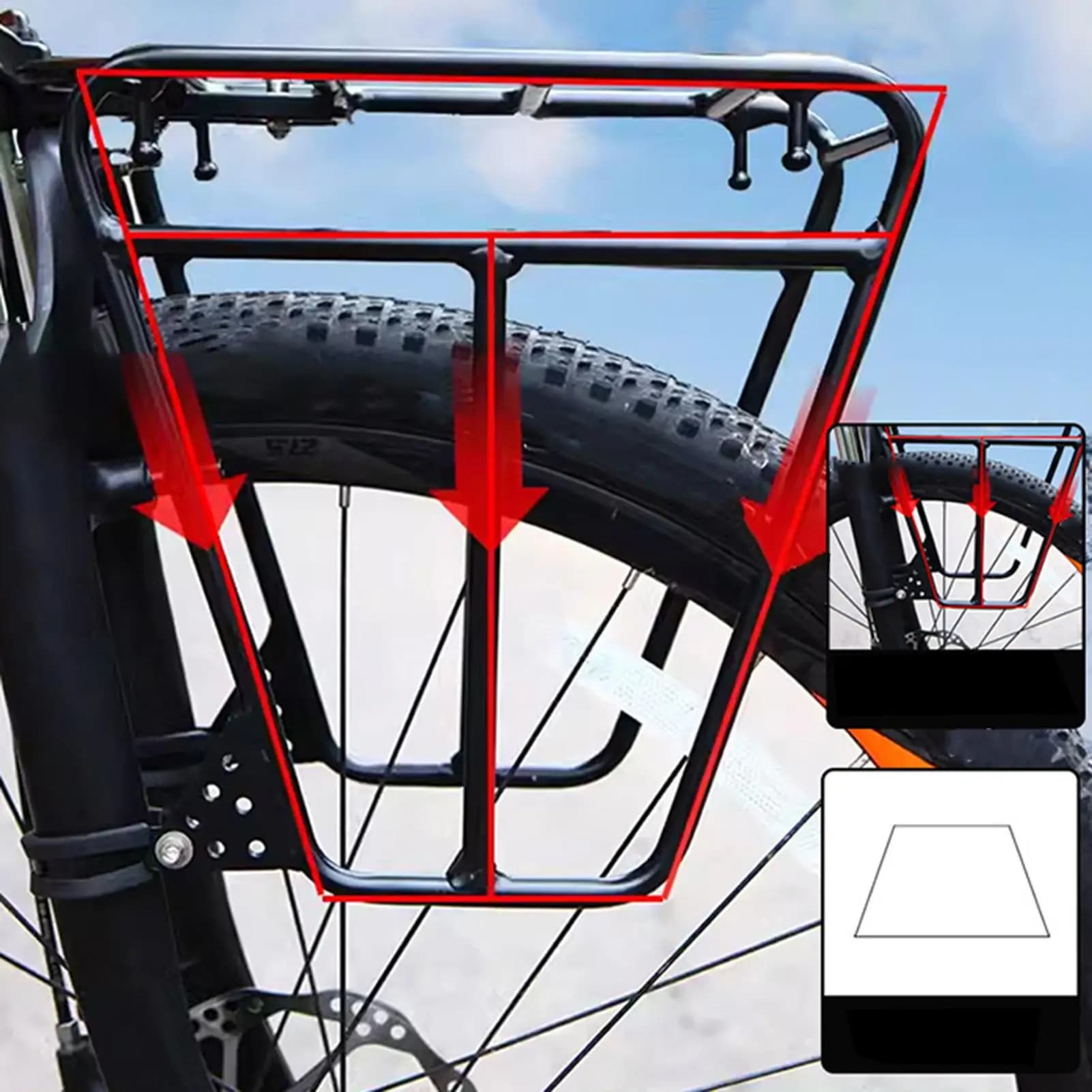 Vorderer Gepäckträger für Rennräder, Touring-Träger, Fahrradzubehör für Gepäck, Angeln, Fitness, Sport, Outdoor-Aktivitäten, Familie, Freunde
