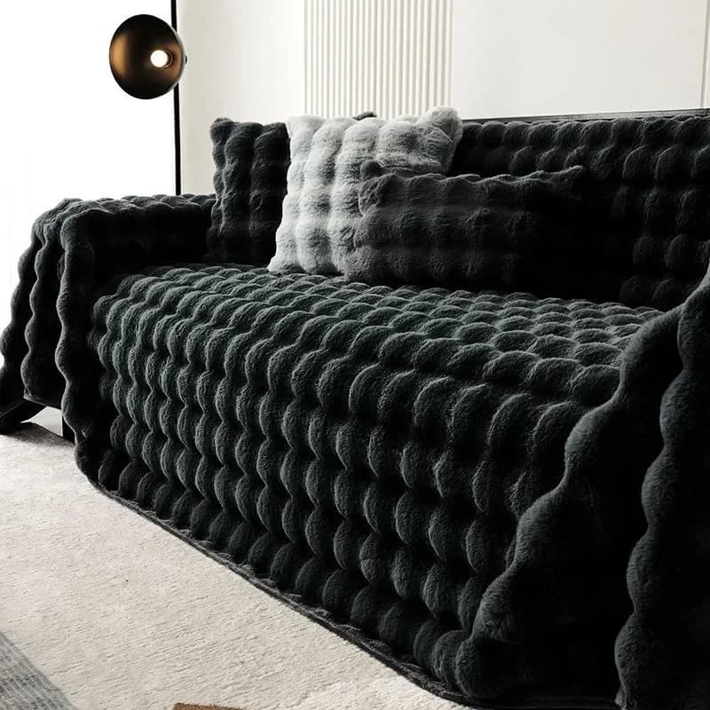 Luxus Nachahmung Kaninchen Plüsch Sofa Handtuch Winter Warme Flauschige Decke Super Weiche Glatte Verdicken Samt Sofa Abdeckung