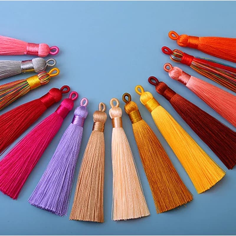2/5/10PCS 8cm Polyester Seide Quaste Vertikale Quaste Dekoration Handwerk DIY Schmuck Hause Dekoration Nähen vorhang Zubehör