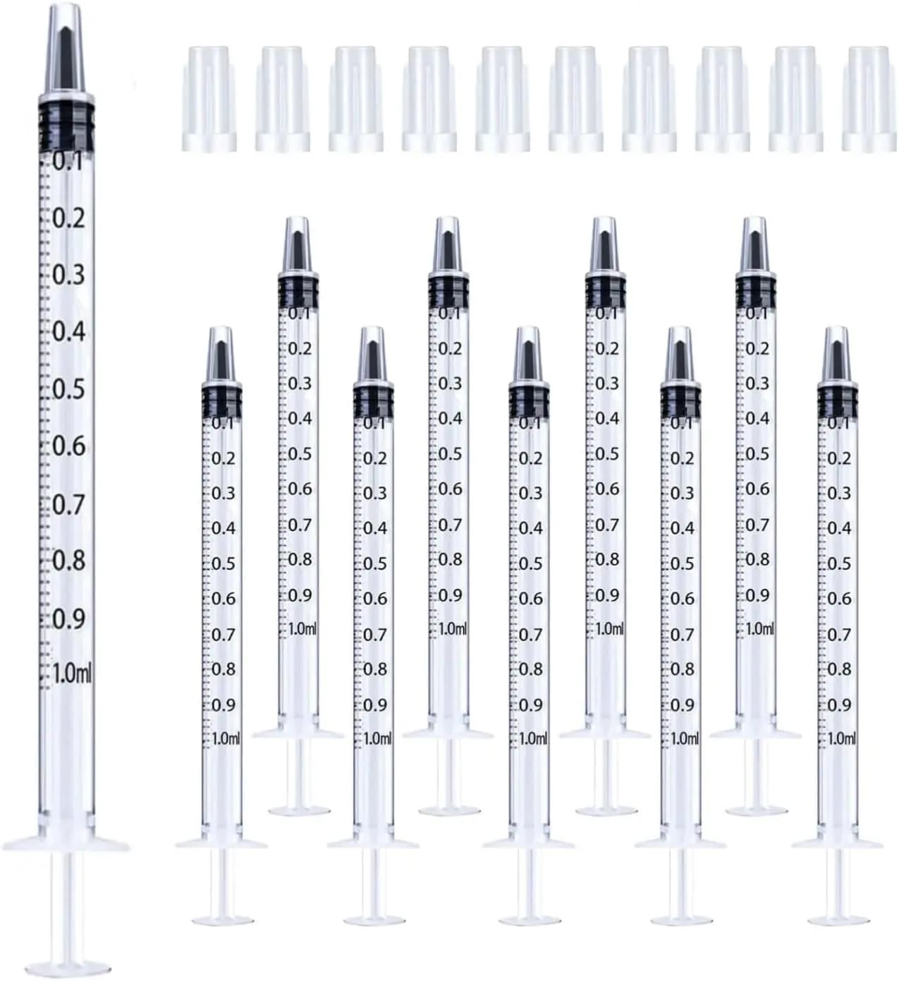 30/100 Stück Spritzen mit Kappe, Mundspender, Spritze, 1 ml, Spritzen für Kolostrum, zum Sammeln von Haustieren, keine Nadel, einzeln
