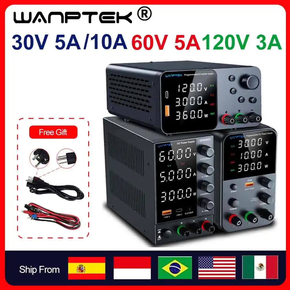 Wanptek Einstellbares Labor-Gleichstromnetzteil 30 V 5 A 10 A 60 V 5 A 120 V 3 A Laborbank-Stromquelle, stabilisierte Spannungsreglerleistung