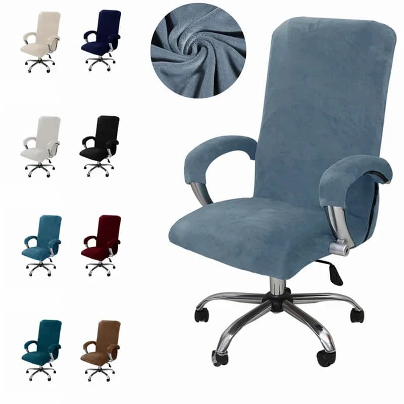 Neue Samt-Büro-Computer-Schreibtischstuhl-Abdeckungen, Sessel-Schutz, schwarz, hochwertige Haus-Chaise, inklusive Armlehne, Gamer-Abdeckungen 2024