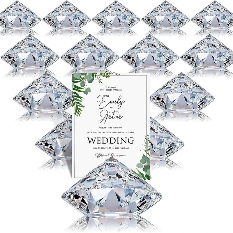 24 Stück Acryl-Diamant-Tischkartenhalter für Hochzeit, Jahrestag, Dekorationen, Tischnummer, Namenskartenständer, Geburtstagsparty-Zubehör