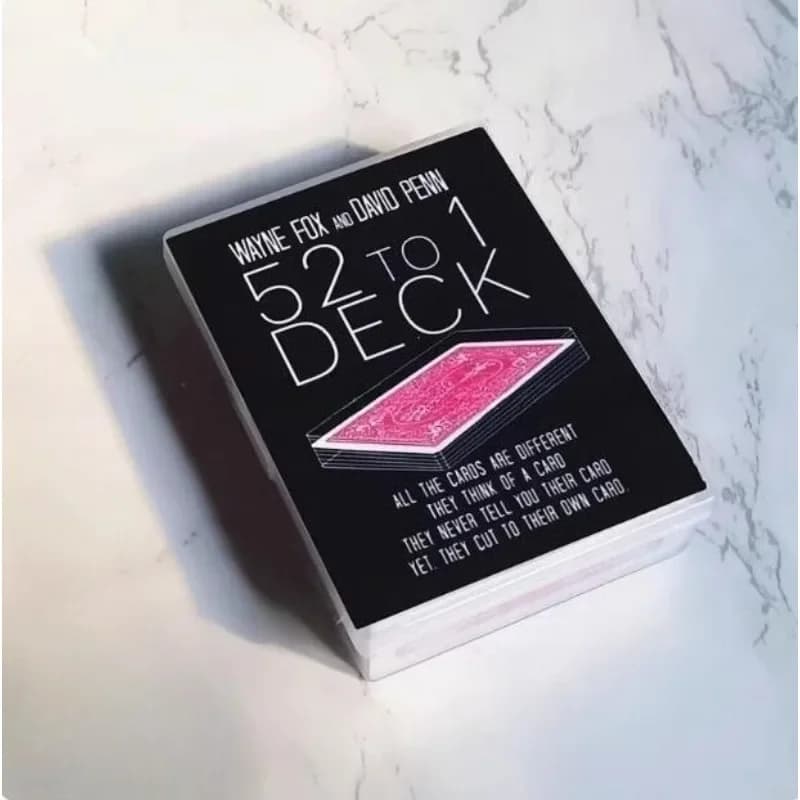 Das 52 bis 1 Deck von Wayne Fox und David Penn Card Zaubertricks Requisiten Illusionen Spaß Nahaufnahme Gimmicks