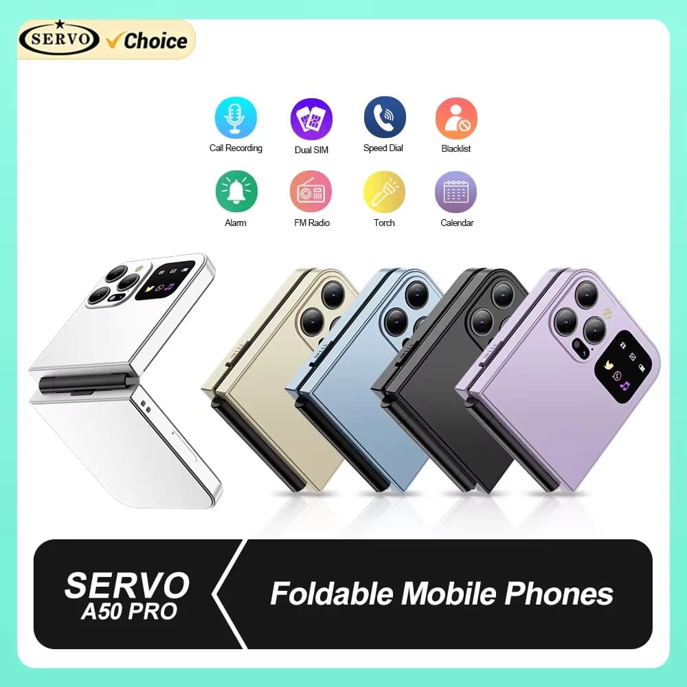 SERVO A50 PRO Flip-Handy, 2 SIM-Standby-Geschwindigkeit, Wählen, Anrufaufzeichnung, schwarze Liste, Taschenlampe, 2,4-Zoll-Display, 2G, faltbare