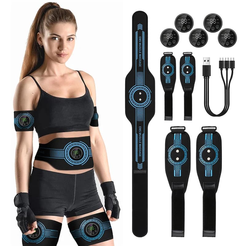 Bauch Toning Gürtel EMS Muskel Stimulator Toner Taille Körper Abnehmen Gestaltung Taille Arm Bein Massage Verlieren Gewicht Hause Fitness