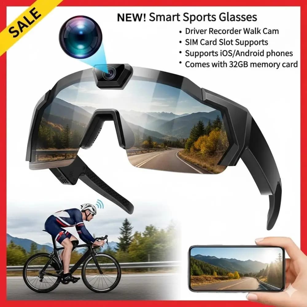NEUE HD Video Brille Action Kamera Sonnenbrille Smart Gläser Sport Brille Outdoor Fahrrad Motorrad Fahrer Recorder Walk Cam