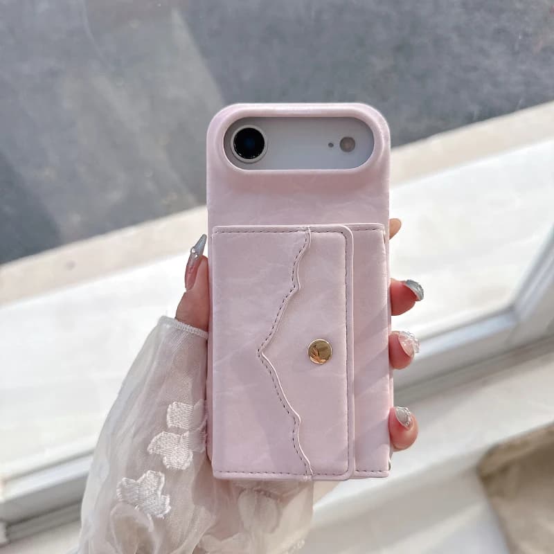 Neue Luxus Einfarbig Samt Brieftasche Karte Slot Spiegel Telefon Fall Für iPhone 17 Pro Max Air 15 11 12 13 14 16 Pro Max Zurück Abdeckung