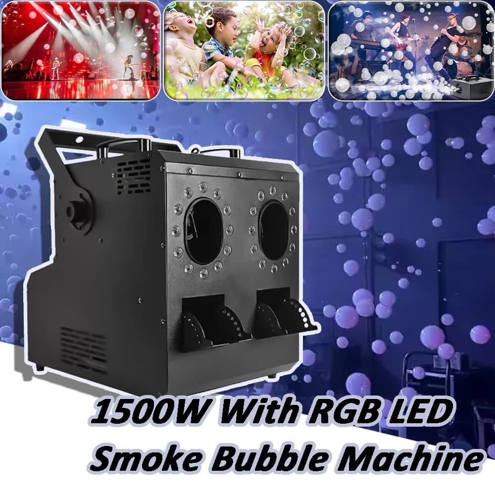 1500W Rauch Blase Maschine Doppel Löcher DMX Fernbedienung Hochzeit Bühne Blasen Wirkung Für DJ Disco Hochzeit Halloween Party
