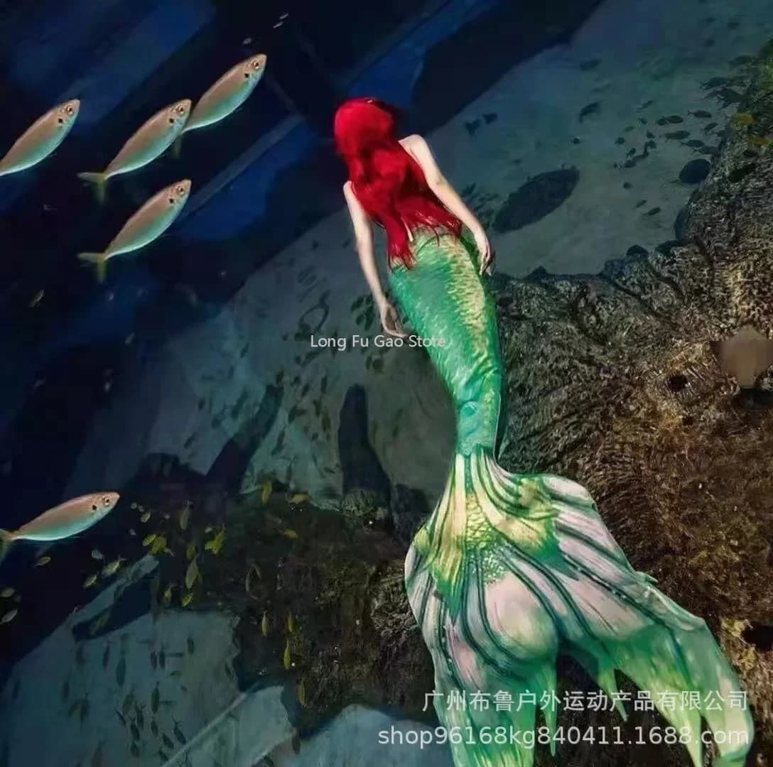 Anpassung ProfessionaMermaid Tail Coach Training Aquarium Performance Fischhaut kann mit großen Meerjungfrauenflossen kombiniert werden