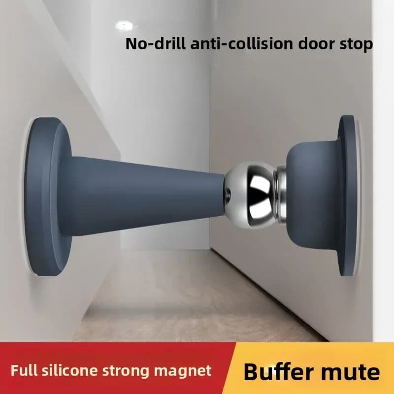 Bohrfreier Türstopper für Zimmer- und Schlafzimmertüren, Wand-Schutz, Anti-Kollisions-Haushalts-Silikon-Starker-Saugnapf-Bodenstopper