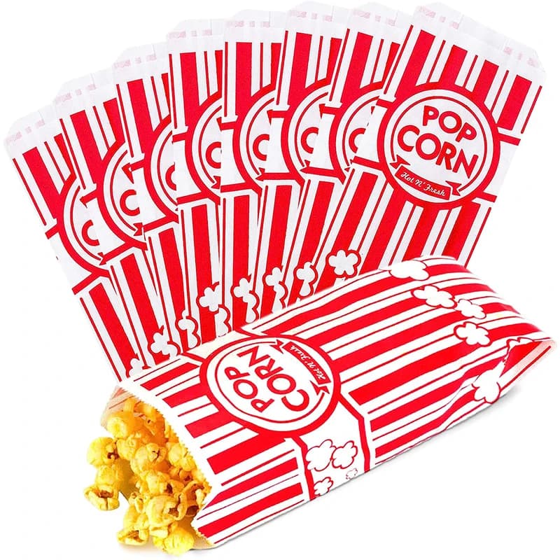 Lmetjma papier popcorn beutel auslaufs ichere fett beständige popcorn beutel wegwerf papier popcorn behälter für party jt202