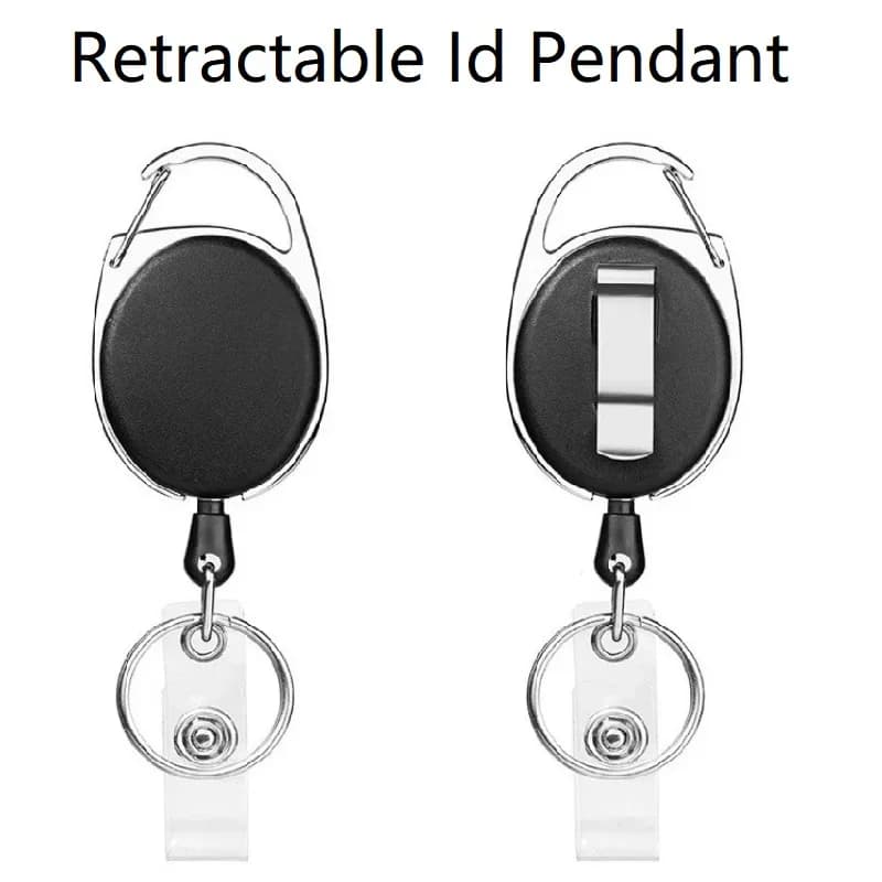 Einziehbarer Ausweishalter mit Roulette-Mechanismus, Ausweishalter mit Einziehbarem Lanyard für ID-Karten, Portagafetes HZ03