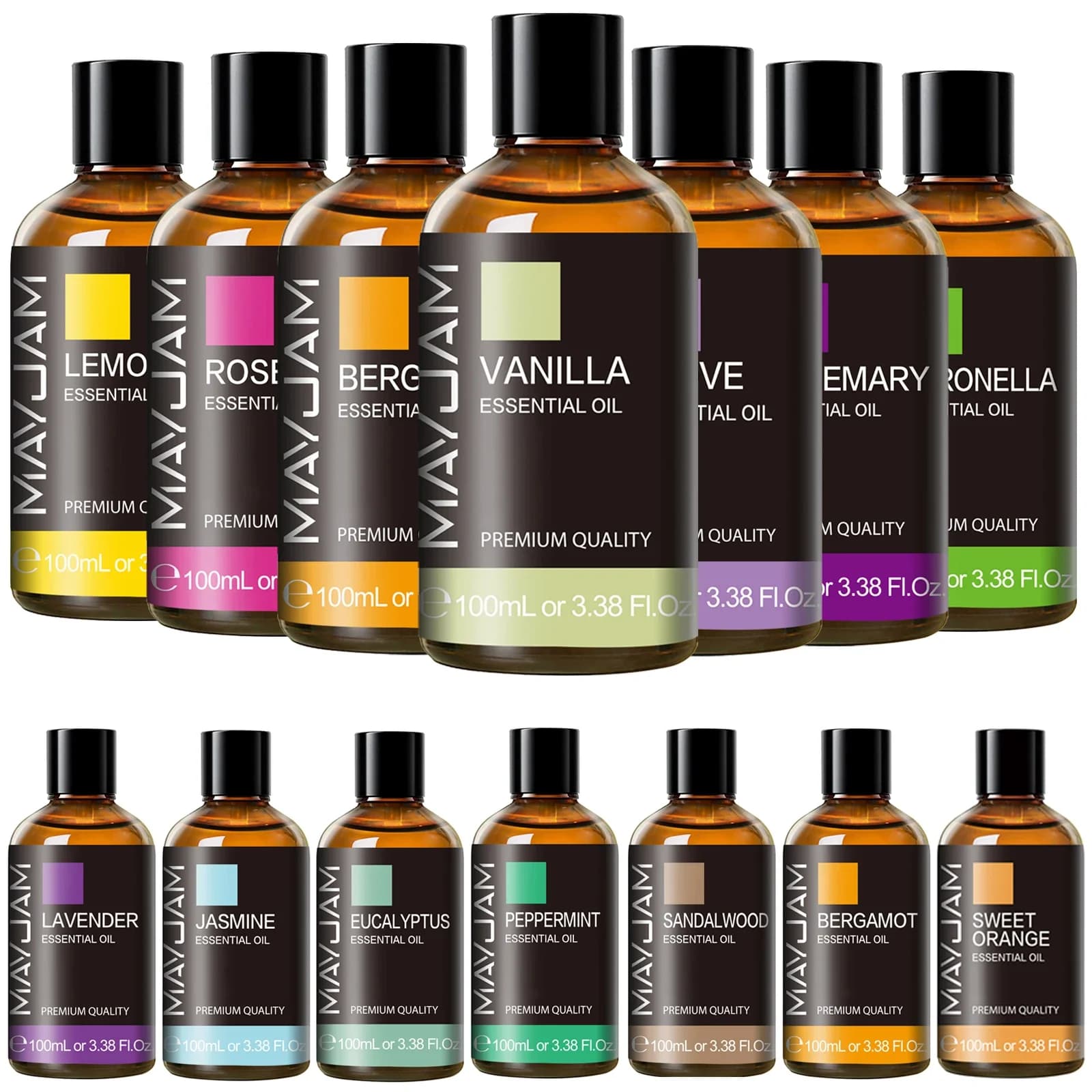 100 ml reines ätherisches Pflanzenöl Minze Bergamotte Patchouli Citronella Zitronengras Kamille Zedernholz für Reed Diffusor Luftbefeuchter